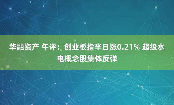 华融资产 午评：创业板指半日涨0.21% 超级水电概念股集体反弹